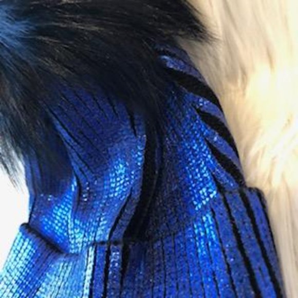 Adrienne Landau Metallic Wool/Fox Fur PomPom Hat main image 4